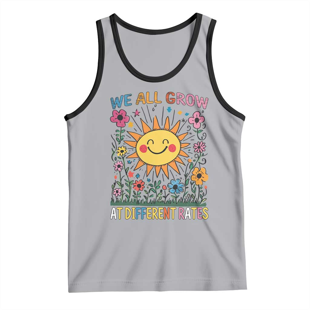 Special Education Tank Top We All Grow At Different Rates Inspirational Inclusion Sped Teacher