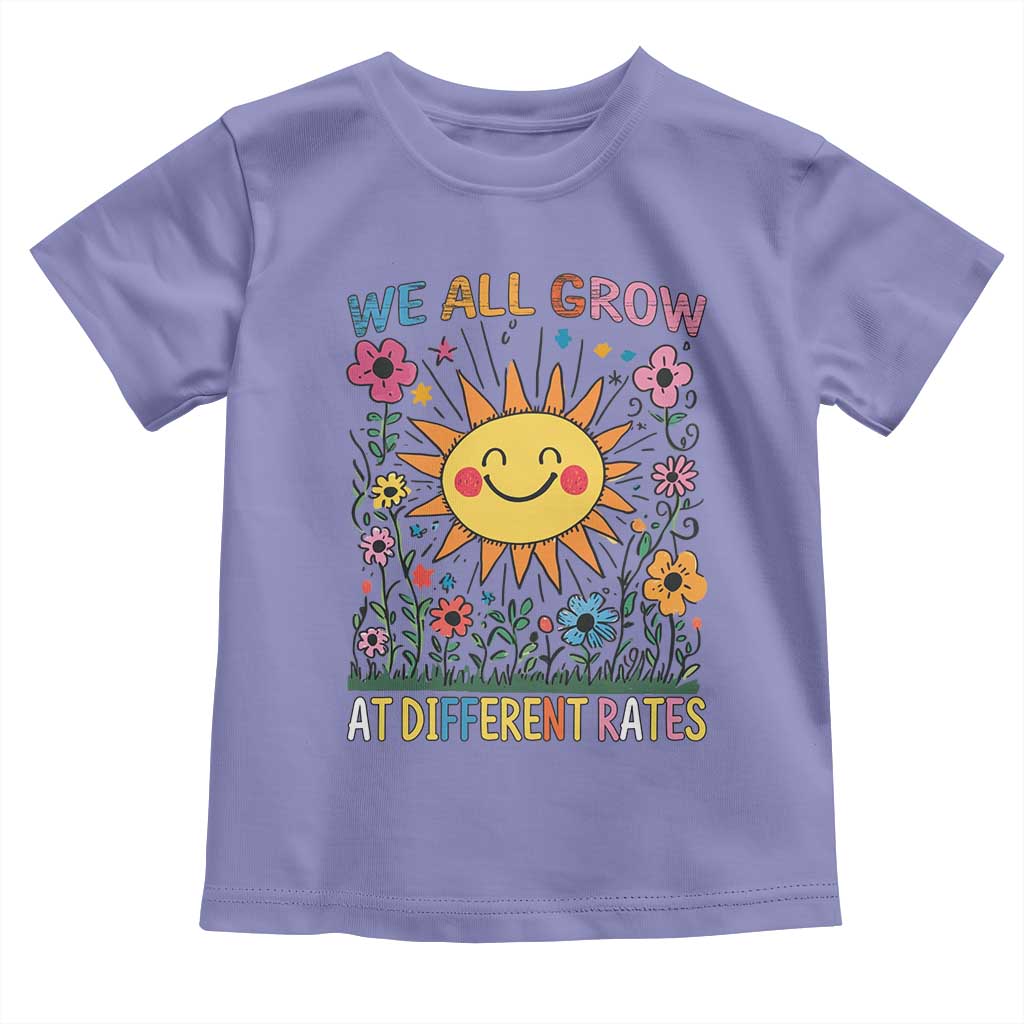 Special Education Toddler T Shirt We All Grow At Different Rates Inspirational Inclusion Sped Teacher