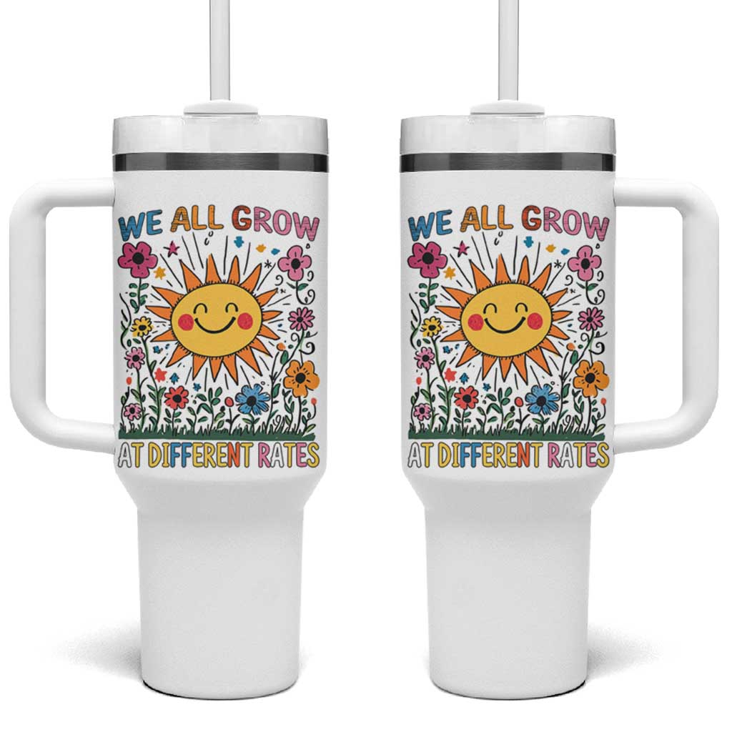 Special Education Tumbler With Handle We All Grow At Different Rates Inspirational Inclusion Sped Teacher