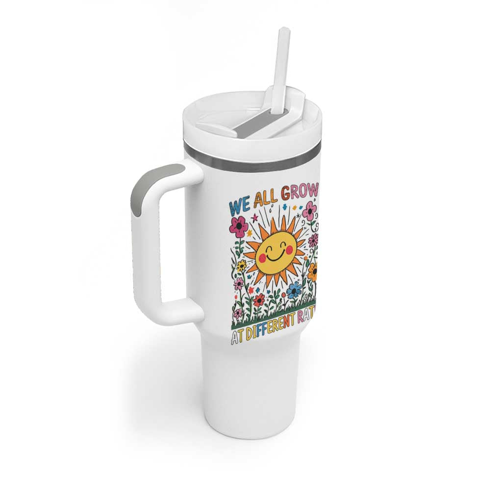 Special Education Tumbler With Handle We All Grow At Different Rates Inspirational Inclusion Sped Teacher