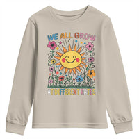Special Education Youth Sweatshirt We All Grow At Different Rates Inspirational Inclusion Sped Teacher