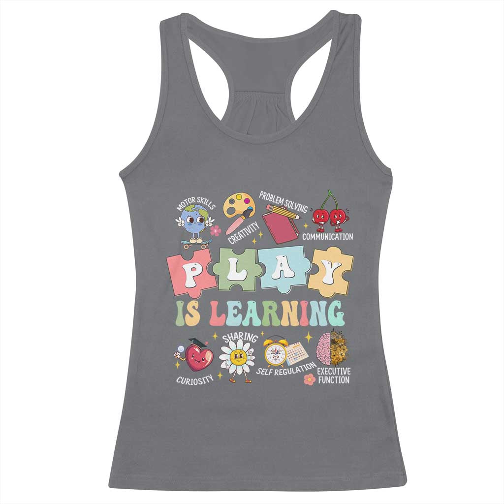 Special Education Racerback Tank Top Play is Learning Sped Teacher