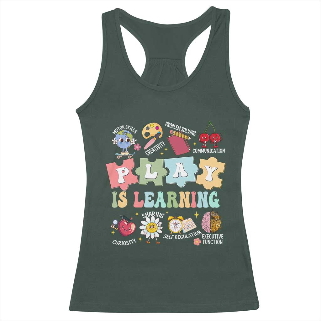Special Education Racerback Tank Top Play is Learning Sped Teacher