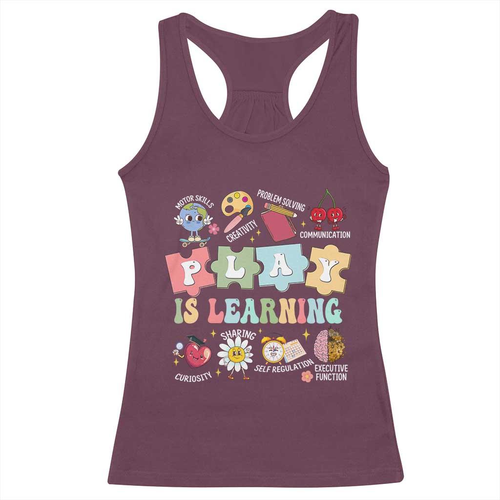 Special Education Racerback Tank Top Play is Learning Sped Teacher