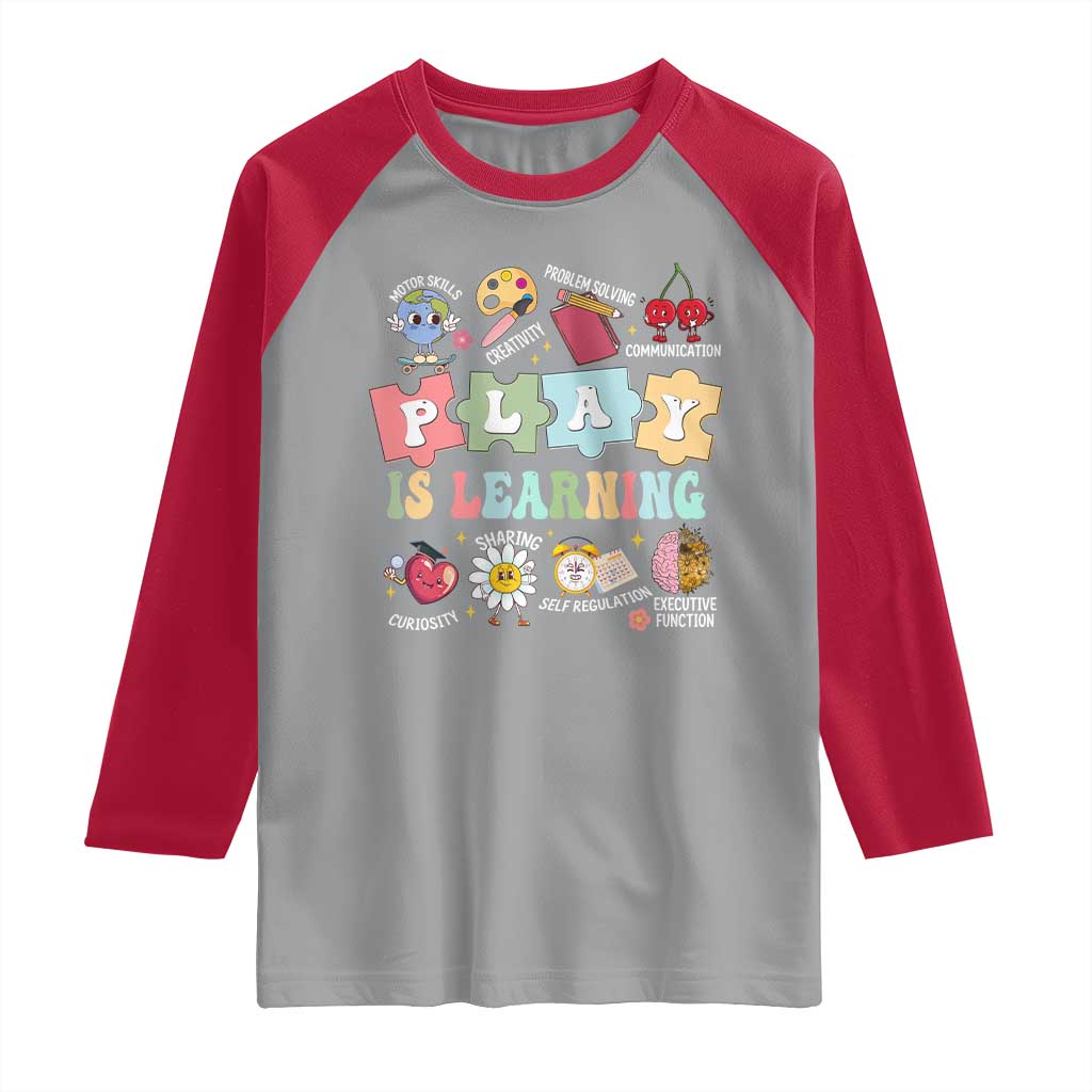 Special Education Raglan Shirt Play is Learning Sped Teacher