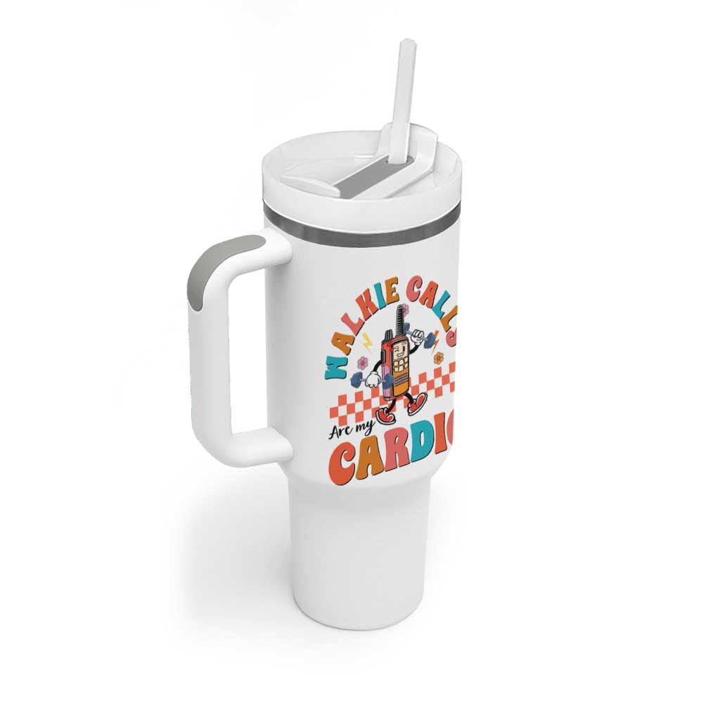 Special Education Tumbler With Handle Walkie Calls Are My Cardio Inspirational ABA SPED
