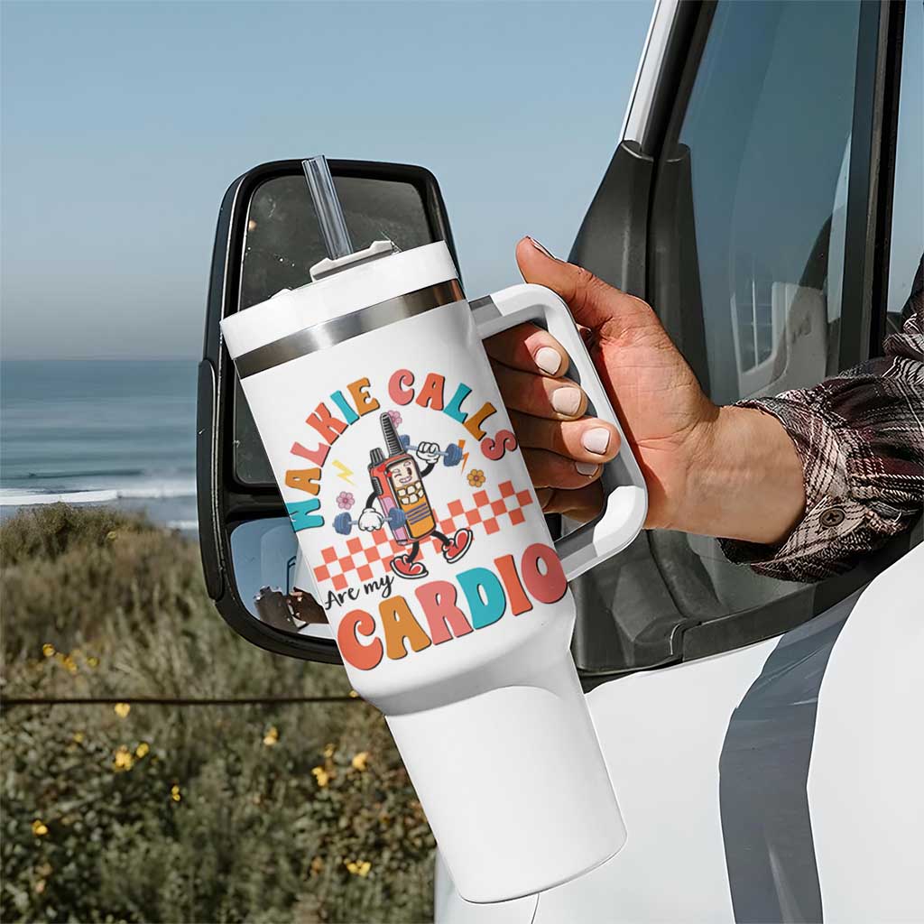 Special Education Tumbler With Handle Walkie Calls Are My Cardio Inspirational ABA SPED