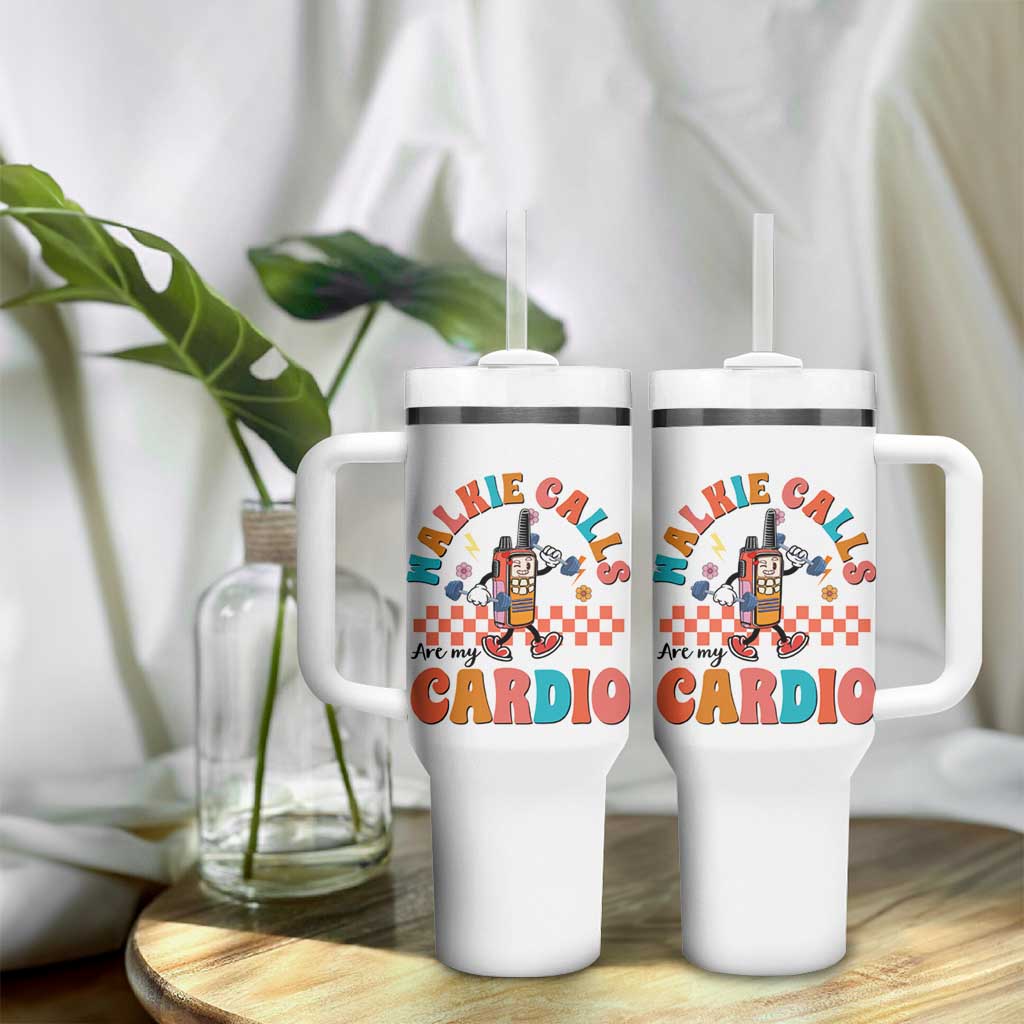 Special Education Tumbler With Handle Walkie Calls Are My Cardio Inspirational ABA SPED