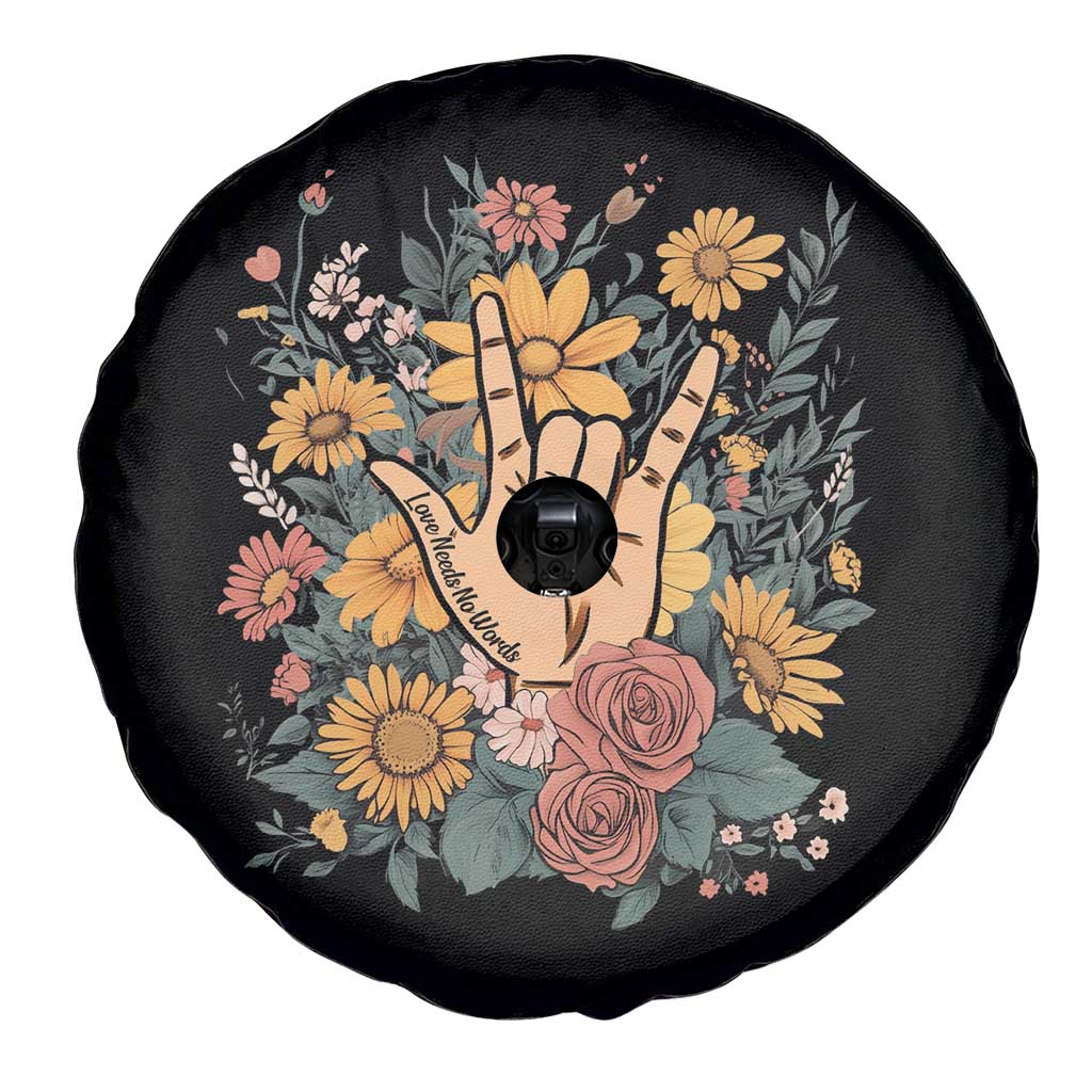 Special Education Spare Tire Cover Sign Language ASL Love Needs No Words