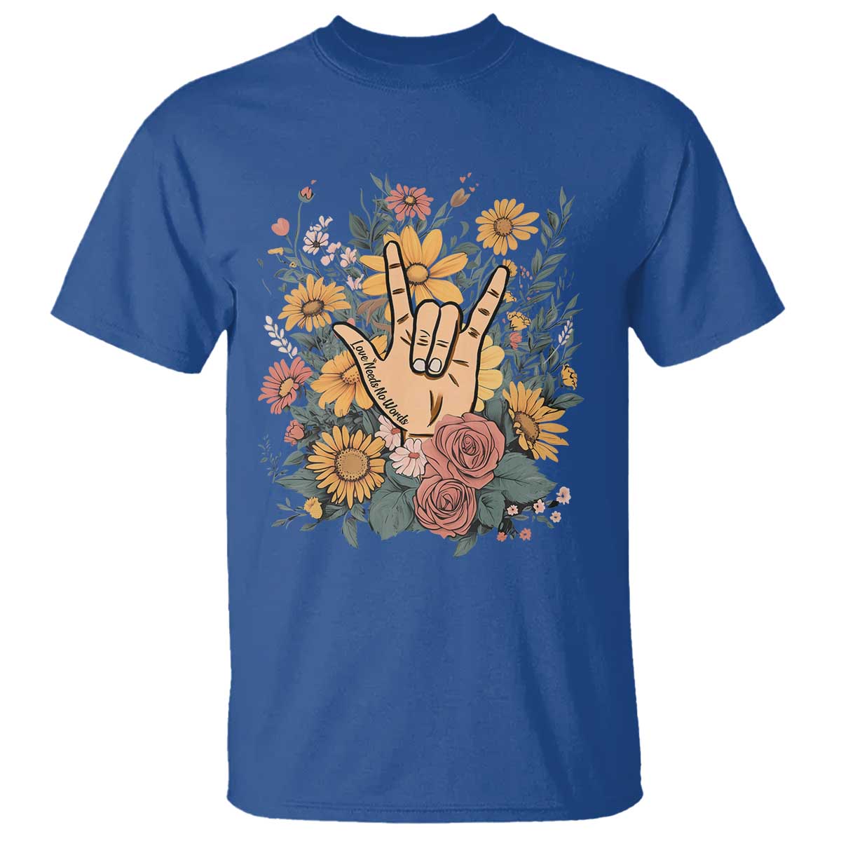 Special Education T Shirt Sign Language ASL Love Needs No Words