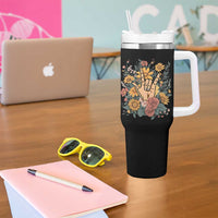 Special Education Tumbler With Handle Sign Language ASL Love Needs No Words
