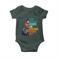 Inspirational RBG Baby Onesie When Injustice Becomes Law Resistance Becomes Duty