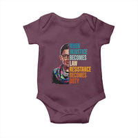 Inspirational RBG Baby Onesie When Injustice Becomes Law Resistance Becomes Duty