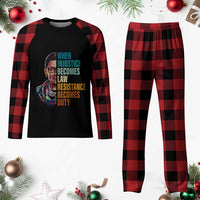 Inspirational RBG Plaid Pajama Set When Injustice Becomes Law Resistance Becomes Duty - Wonder Print Shop