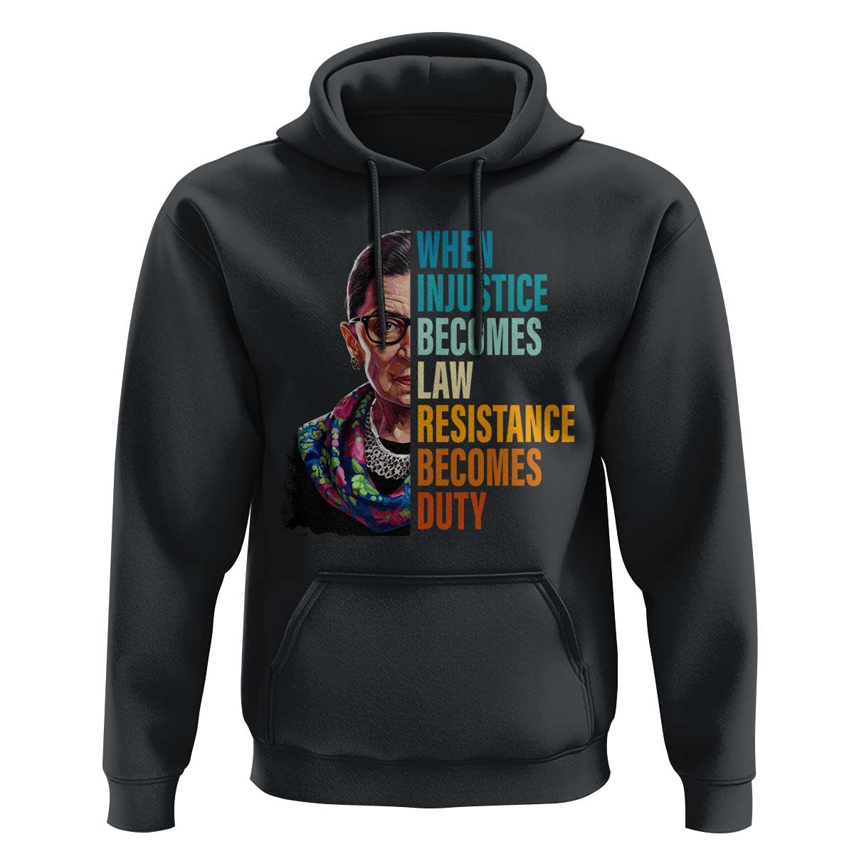 Inspirational RBG Hoodie When Injustice Becomes Law Resistance Becomes Duty