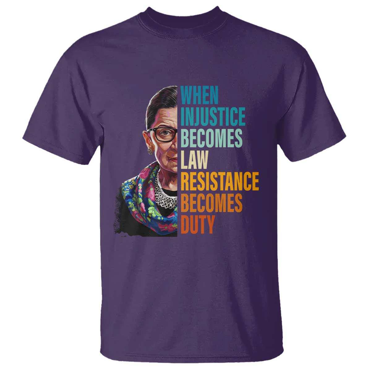 Inspirational RBG T Shirt When Injustice Becomes Law Resistance Becomes Duty