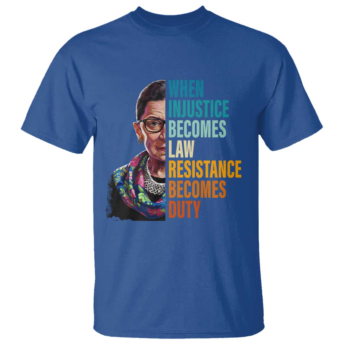 Inspirational RBG T Shirt When Injustice Becomes Law Resistance Becomes Duty