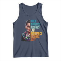Inspirational RBG Tank Top When Injustice Becomes Law Resistance Becomes Duty
