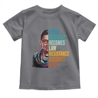 Inspirational RBG Toddler T Shirt When Injustice Becomes Law Resistance Becomes Duty