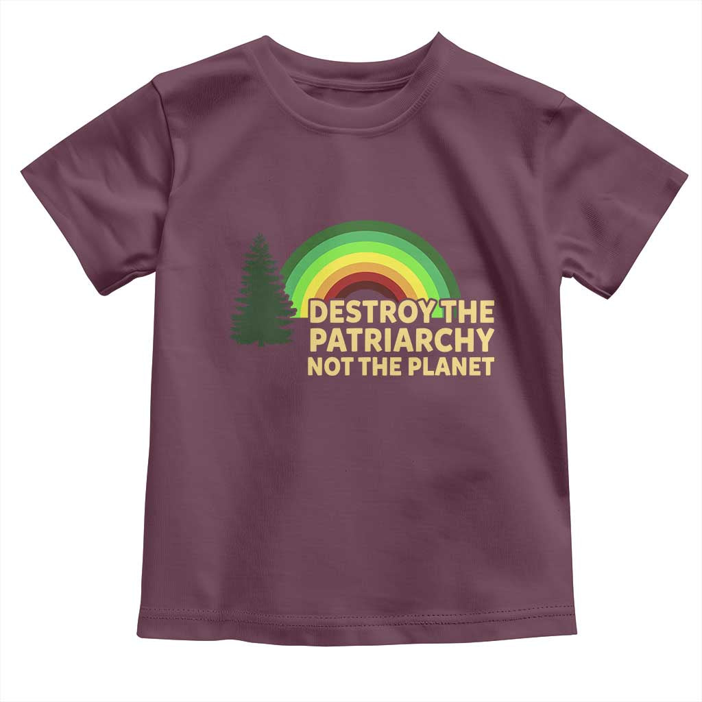 Feminist Toddler T Shirt Destroy The Patriarchy Not The Planet Feminism