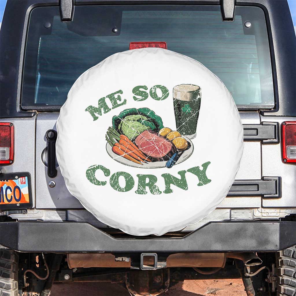 Funny Me So Corny Spare Tire Cover Corned Beef And Cabbage Beer St Patrick's Day Drinking