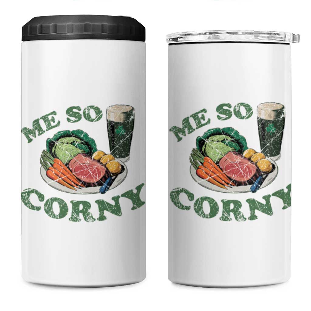 Funny Me So Corny 4 in 1 Can Cooler Tumbler Corned Beef And Cabbage Beer St Patrick's Day Drinking