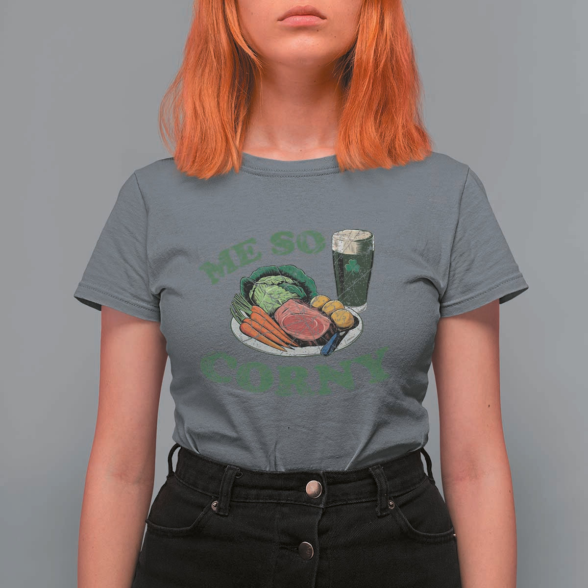 Funny Me So Corny T Shirt For Women Corned Beef And Cabbage Beer St Patrick's Day Drinking