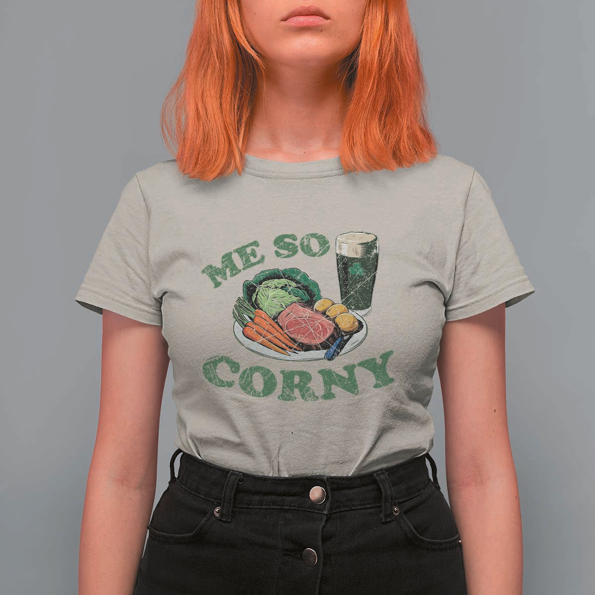 Funny Me So Corny T Shirt For Women Corned Beef And Cabbage Beer St Patrick's Day Drinking