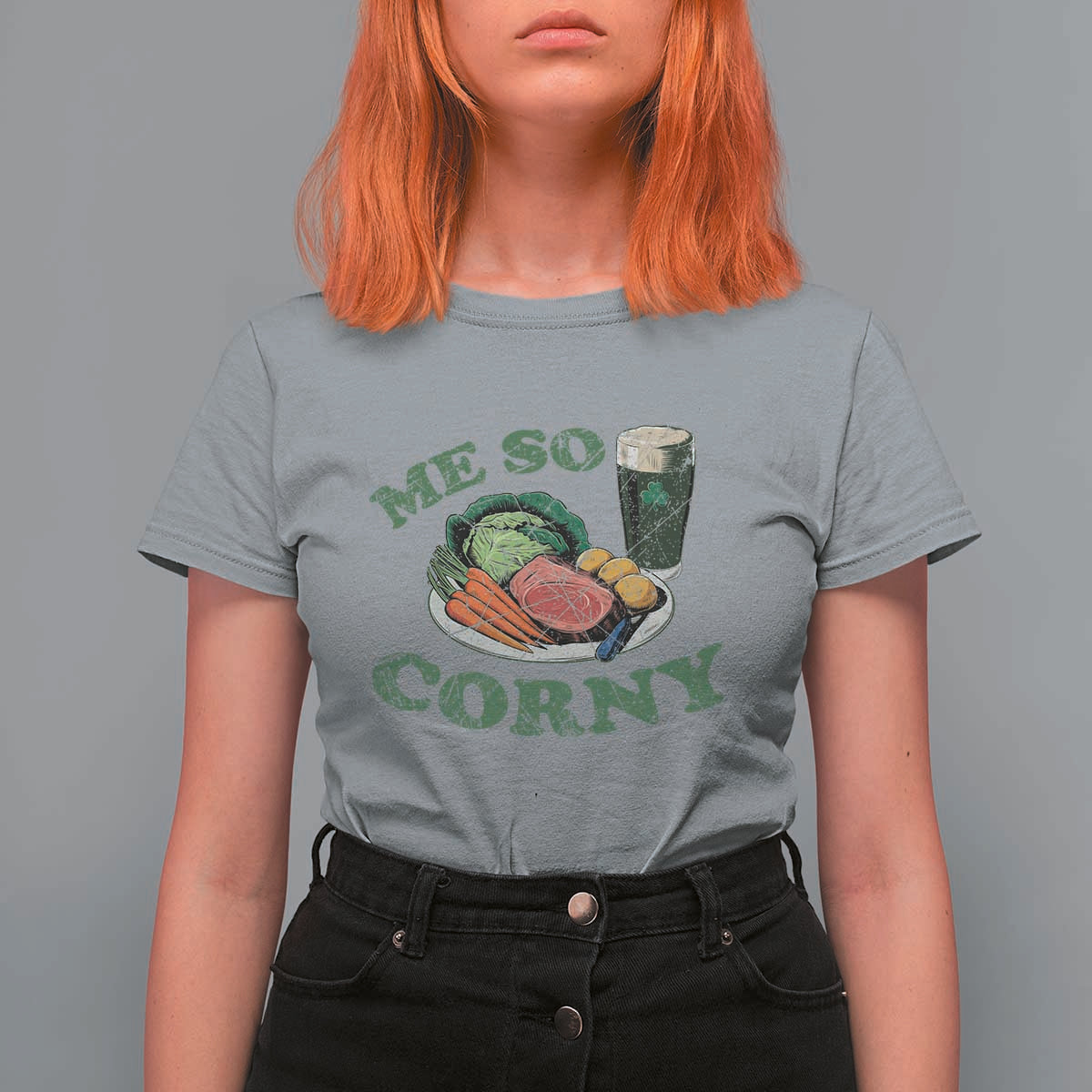 Funny Me So Corny T Shirt For Women Corned Beef And Cabbage Beer St Patrick's Day Drinking