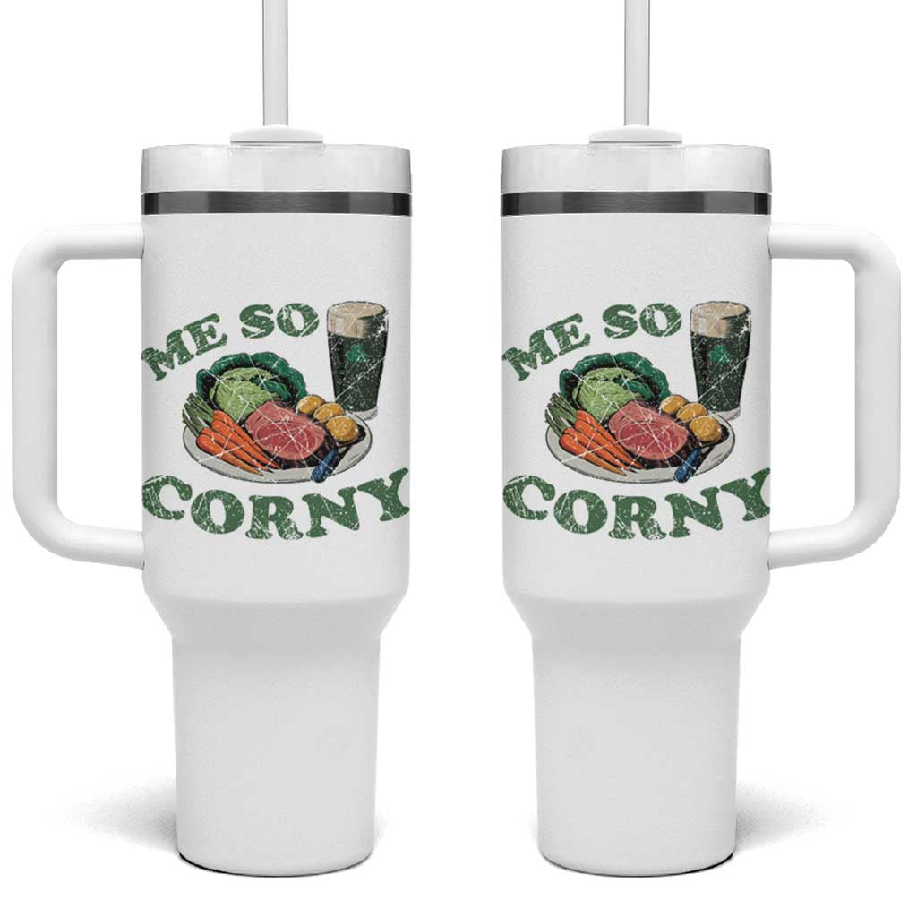 Funny Me So Corny Tumbler With Handle Corned Beef And Cabbage Beer St Patrick's Day Drinking