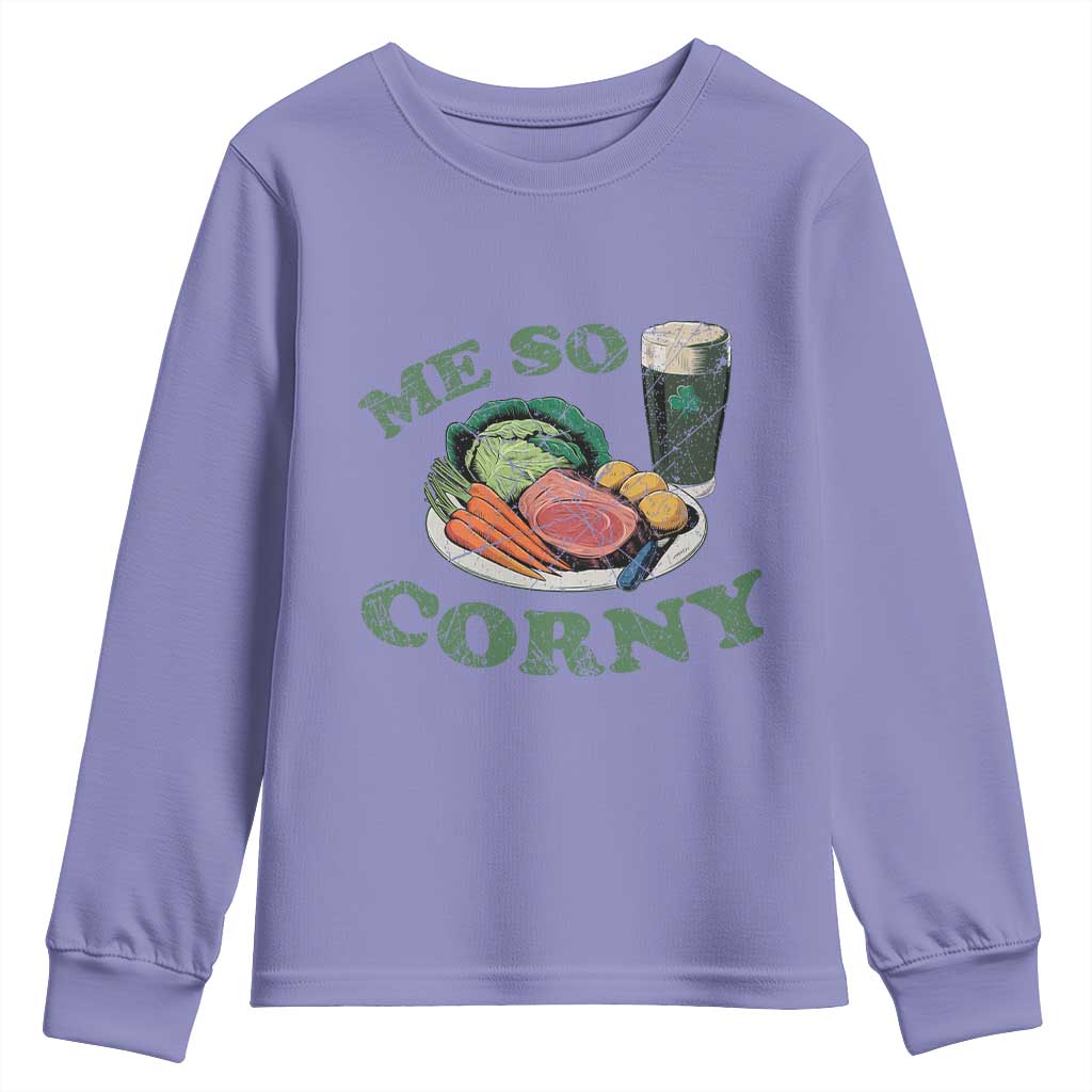 Funny Me So Corny Youth Sweatshirt Corned Beef And Cabbage Beer St Patrick's Day Drinking