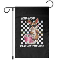 Hip Hop Easter Bunny Cleaning Pun Garden Flag Funny Rabbit with Mop
