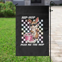 Hip Hop Easter Bunny Cleaning Pun Garden Flag Funny Rabbit with Mop