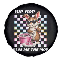 Hip Hop Easter Bunny Cleaning Pun Spare Tire Cover Funny Rabbit with Mop