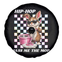 Hip Hop Easter Bunny Cleaning Pun Spare Tire Cover Funny Rabbit with Mop
