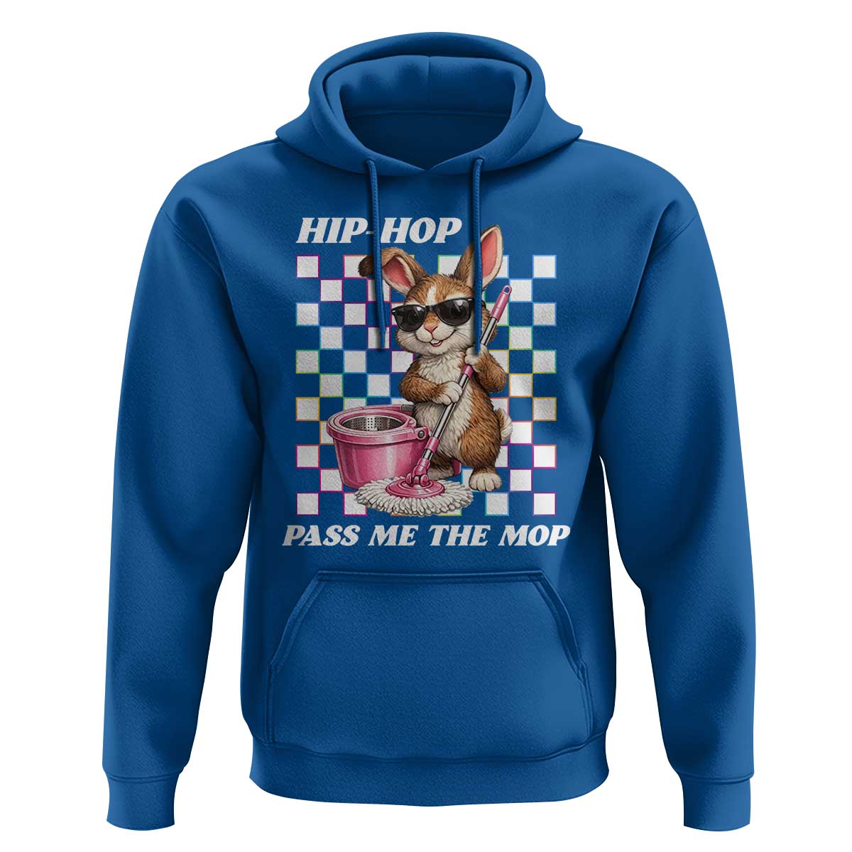 Hip Hop Easter Bunny Cleaning Pun Hoodie Funny Rabbit with Mop