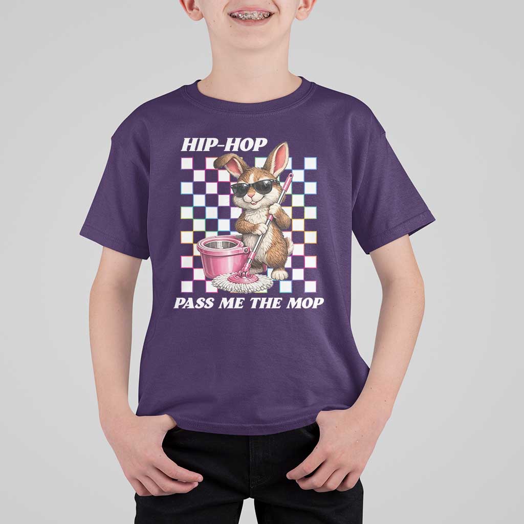 Hip Hop Easter Bunny Cleaning Pun T Shirt For Kid Funny Rabbit with Mop