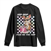 Hip Hop Easter Bunny Cleaning Pun Long Sleeve Shirt Funny Rabbit with Mop