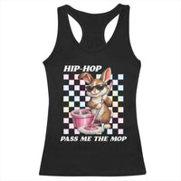 Hip Hop Easter Bunny Cleaning Pun Racerback Tank Top Funny Rabbit with Mop