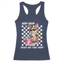 Hip Hop Easter Bunny Cleaning Pun Racerback Tank Top Funny Rabbit with Mop