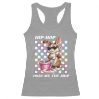 Hip Hop Easter Bunny Cleaning Pun Racerback Tank Top Funny Rabbit with Mop