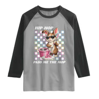 Hip Hop Easter Bunny Cleaning Pun Raglan Shirt Funny Rabbit with Mop