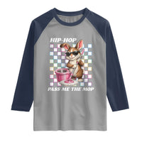 Hip Hop Easter Bunny Cleaning Pun Raglan Shirt Funny Rabbit with Mop