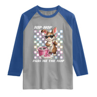 Hip Hop Easter Bunny Cleaning Pun Raglan Shirt Funny Rabbit with Mop