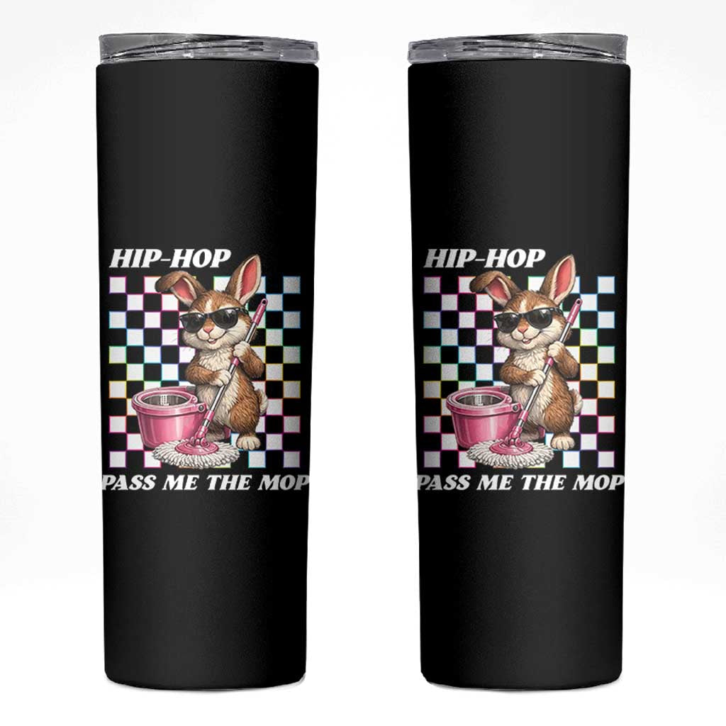 Hip Hop Easter Bunny Cleaning Pun Skinny Tumbler Funny Rabbit with Mop