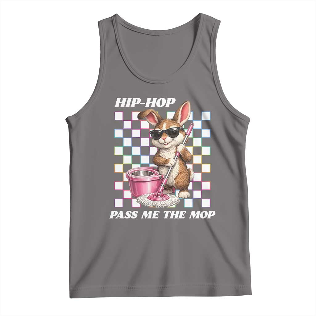 Hip Hop Easter Bunny Cleaning Pun Tank Top Funny Rabbit with Mop