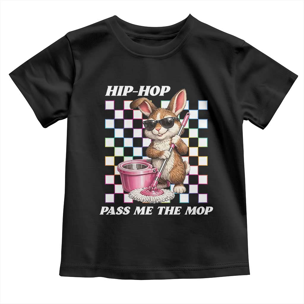 Hip Hop Easter Bunny Cleaning Pun Toddler T Shirt Funny Rabbit with Mop