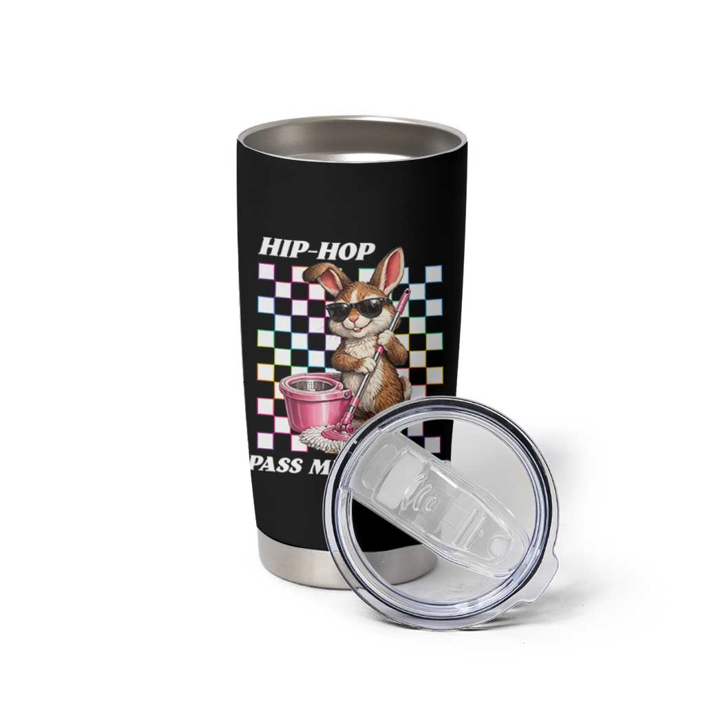 Hip Hop Easter Bunny Cleaning Pun Tumbler Cup Funny Rabbit with Mop