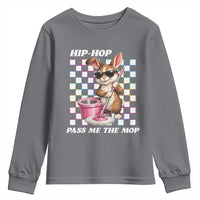 Hip Hop Easter Bunny Cleaning Pun Youth Sweatshirt Funny Rabbit with Mop