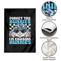 Funny Easter Bunny Forget the Bunnies I’m Chasing Hunnies Garden Flag Cool Rabbit with Sunglasses & Hat Humor